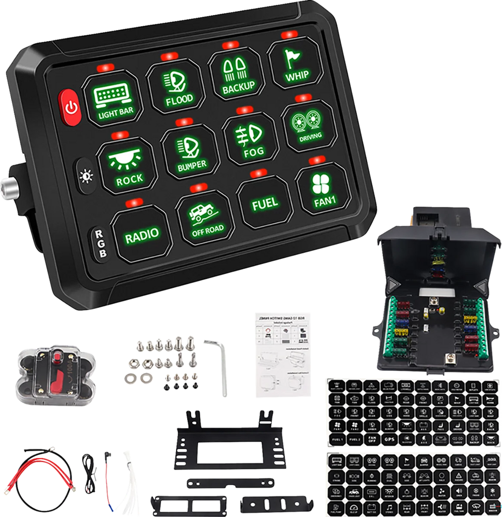 Moose Offroad Gang Switch Panel - 12 Position 90-200-PU - Side View