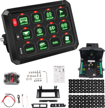 Load image into Gallery viewer, Moose Offroad Gang Switch Panel - 12 Position 90-200-PU - Side View