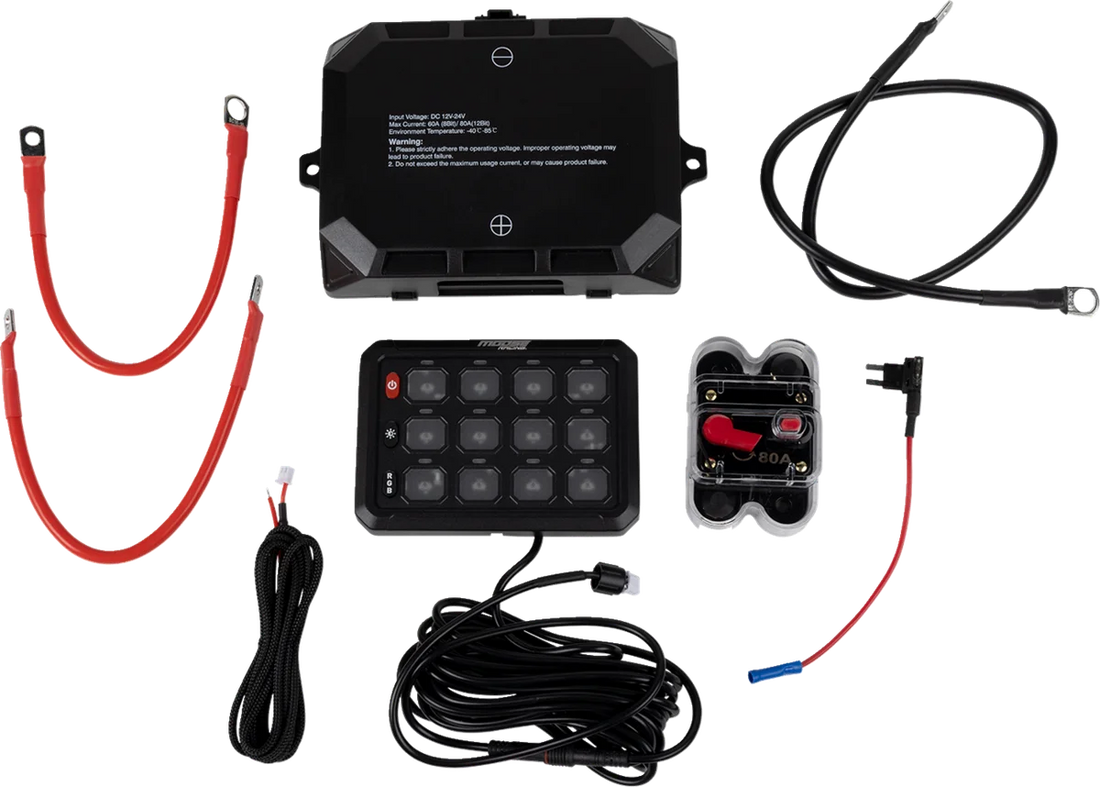 Moose Offroad Gang Switch Panel - 12 Position 90-200-PU - Back View