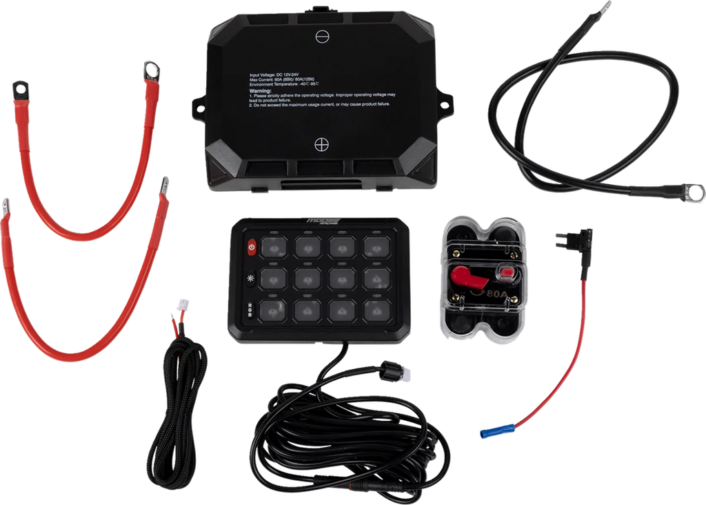 Moose Offroad Gang Switch Panel - 12 Position 90-200-PU - Back View