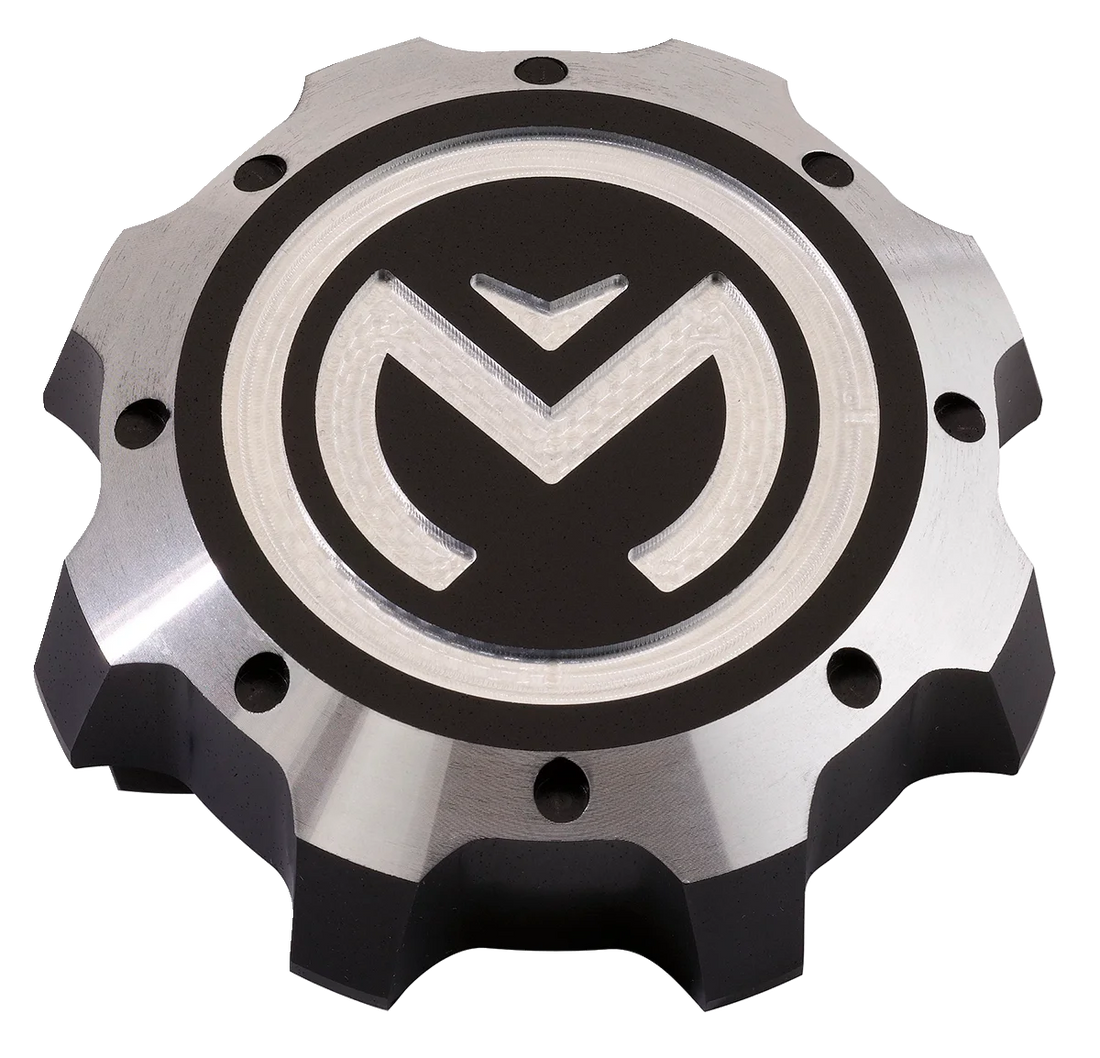 Moose Offroad Gas Cap - Silver/Black 100-4108-PU fits Polaris - Side View