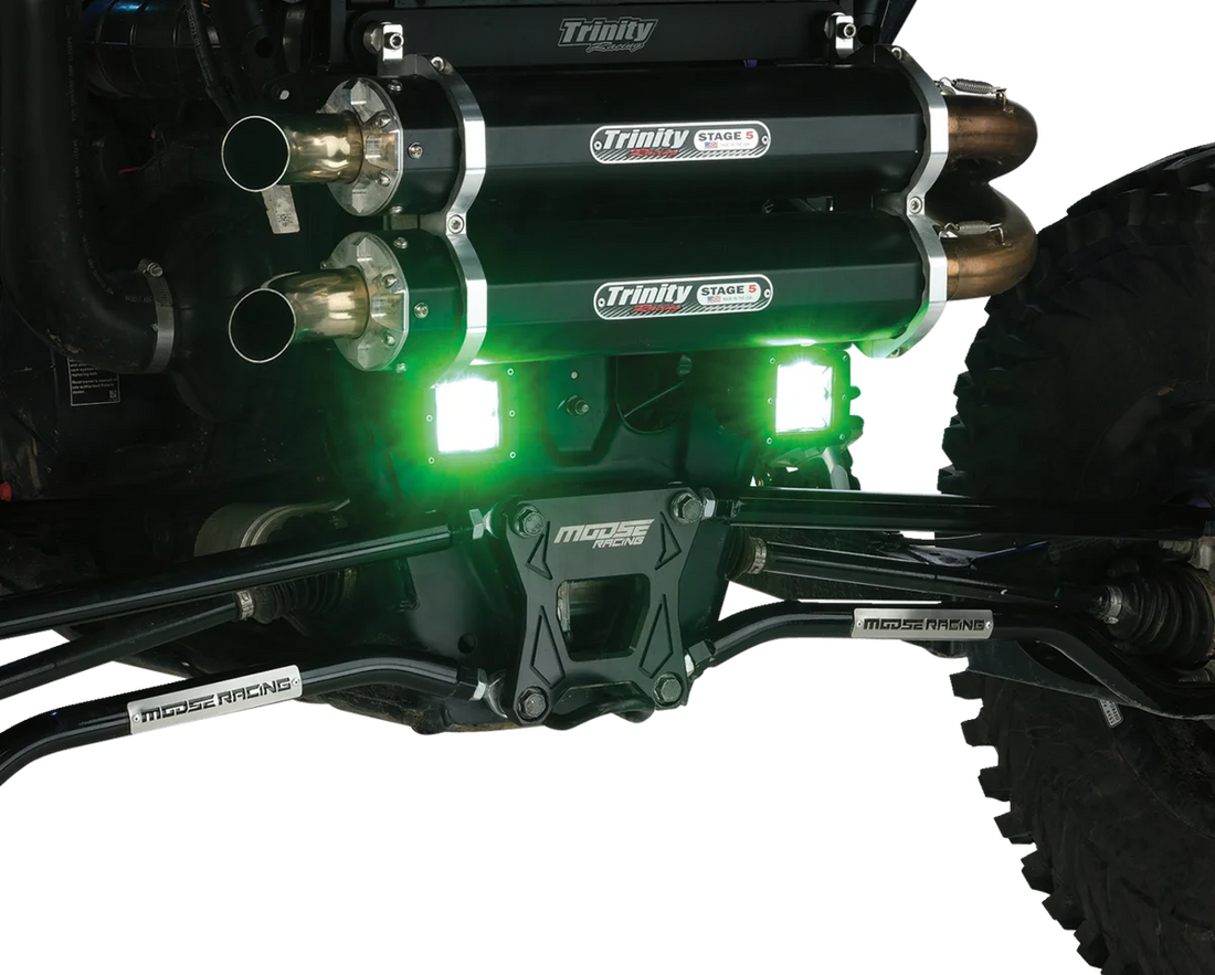 Moose Offroad Light Pods - 3" - Green MSE-LPKITG - Back View