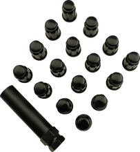Load image into Gallery viewer, Moose Offroad Lug Nuts - Splined - 3/8-24 - Black - 16 Pack SPMO3803BL4 - Main Product View