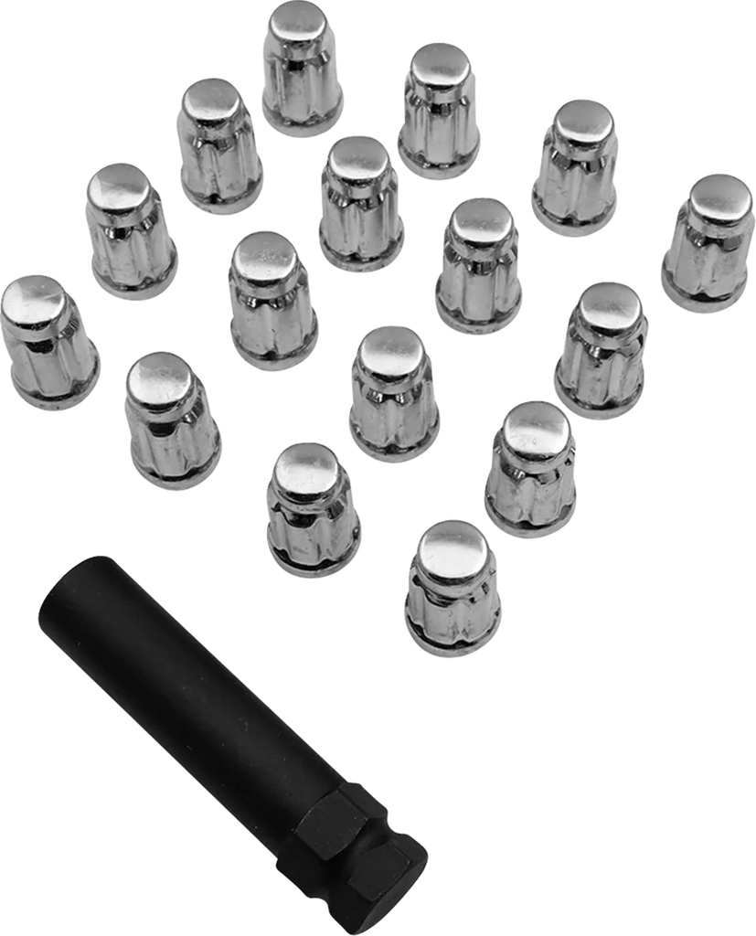 Moose Offroad Lug Nuts - Splined - 3/8-24 - Chrome - 16 Pack SPMO3803L4 - Main Product View