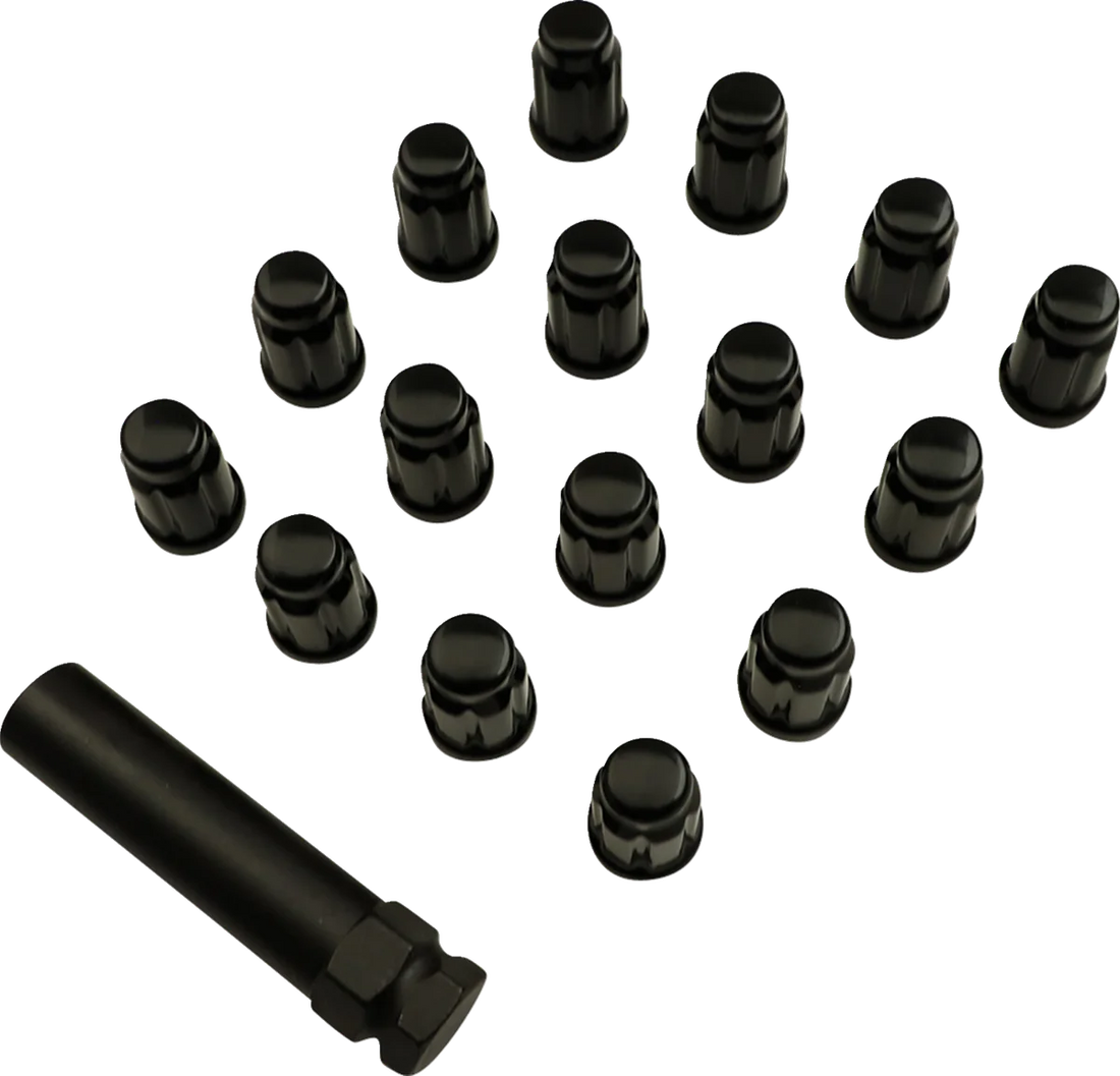 Moose Offroad Lug Nuts - Splined - 3/8-24 - Chrome - 16 Pack SPMO3803L4 - Side View