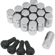 Load image into Gallery viewer, Moose Offroad Lug Nuts with Valve Stems - 10 mm x 1.25 - Chrome - Tapered - 16 Pack SP300MO208 - Main Product View