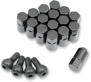 Moose Offroad Lug Nuts with Valve Stems - 10 mm x 1.25 - Black - Tapered - 16 Pack SP300MO208B - Main Product View