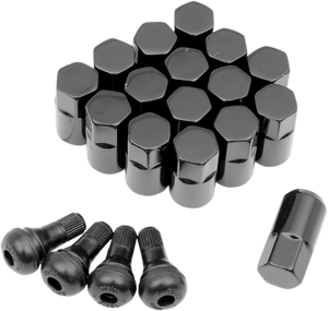 Moose Offroad Lug Nuts with Valve Stems - 12 mm x 1.25 - Black - Tapered - 16 Pack SP300MO206B - Main Product View