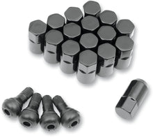 Load image into Gallery viewer, Moose Offroad Lug Nuts with Valve Stems - 12 mm x 1.50 - Black - Flat - 20 Pack SP300MO207B-20 - Side View