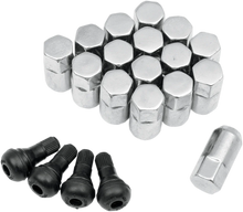 Load image into Gallery viewer, Moose Offroad Lug Nuts with Valve Stems - 3/8"-24 - Chrome - Tapered - 16 Pack SP300MO201 - Main Product View
