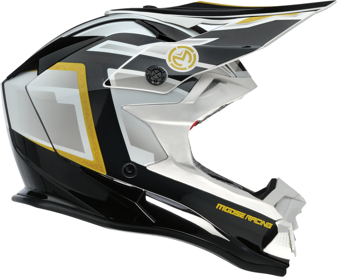Moose Offroad MR3 Helmet - F.A.F. - White/Black/Gold - Large 0110-8930 - Installation View