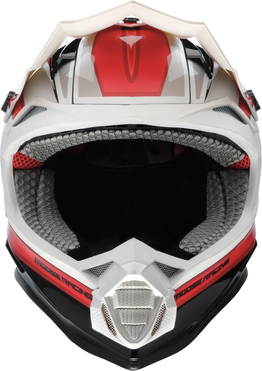 Moose Offroad MR3 Helmet - F.A.F. - White/Black/Red - Small 0110-8933 - Back View