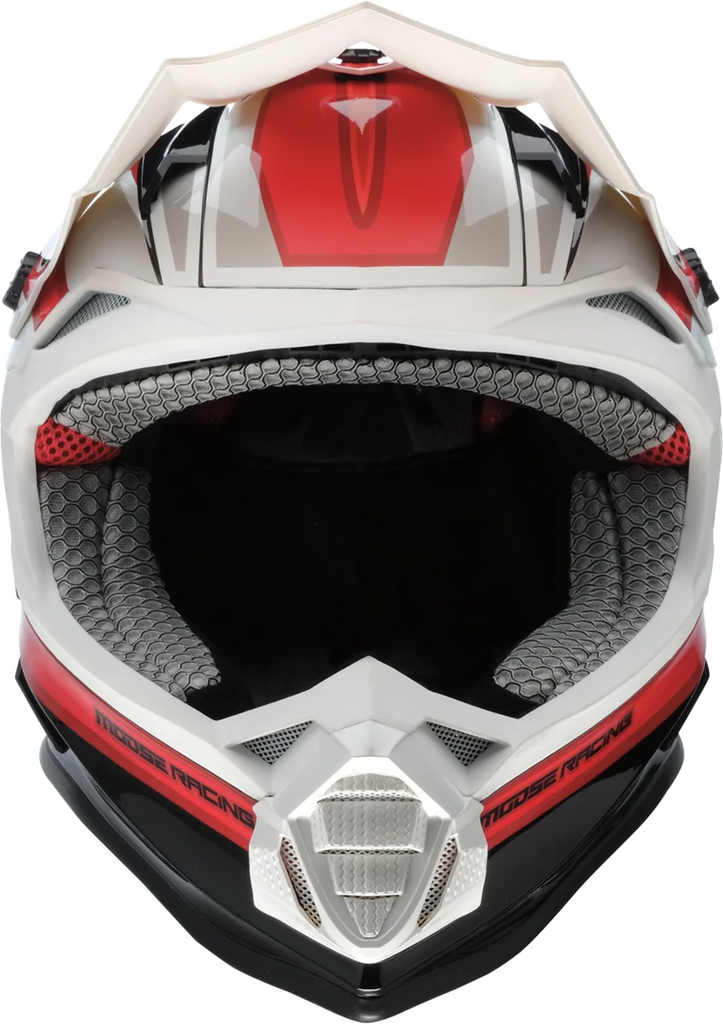 Moose Offroad MR3 Helmet - F.A.F. - White/Black/Red - XL 0110-8939 - Back View