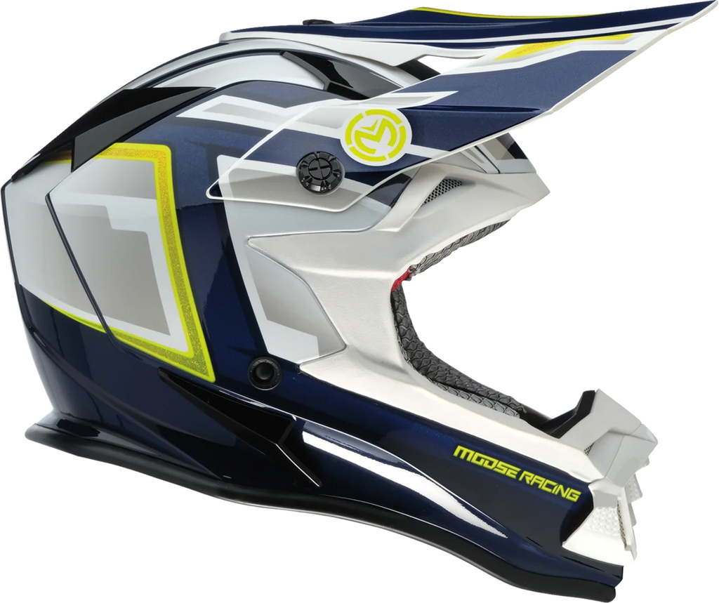 Moose Offroad MR3 Helmet - F.A.F. - White/Navy/Green - 2XL 0110-8947 - Back View