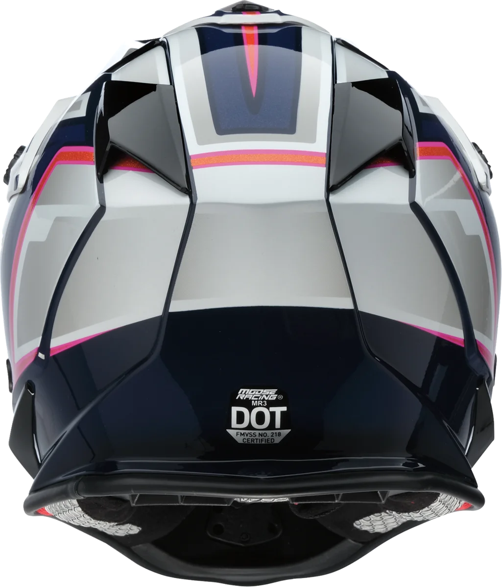 Moose Offroad MR3 Helmet - F.A.F. - White/Navy/Pink - Medium 0110-8949 - Side View