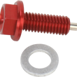 Load image into Gallery viewer, Moose Offroad Magnetic Drain Plug - Red - Honda | Kawasaki | Suzuki | Yamaha DP107-3 - Side View