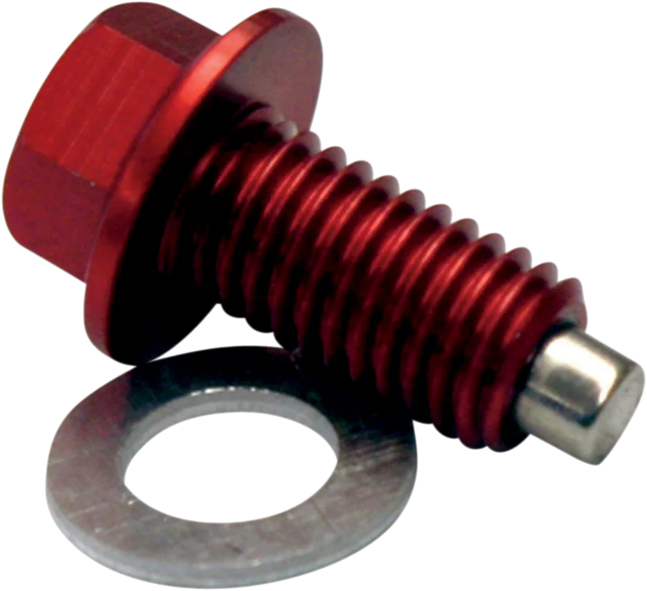 Moose Offroad Magnetic Drain Plug - Red - Kawasaki DP120 - Main Product View
