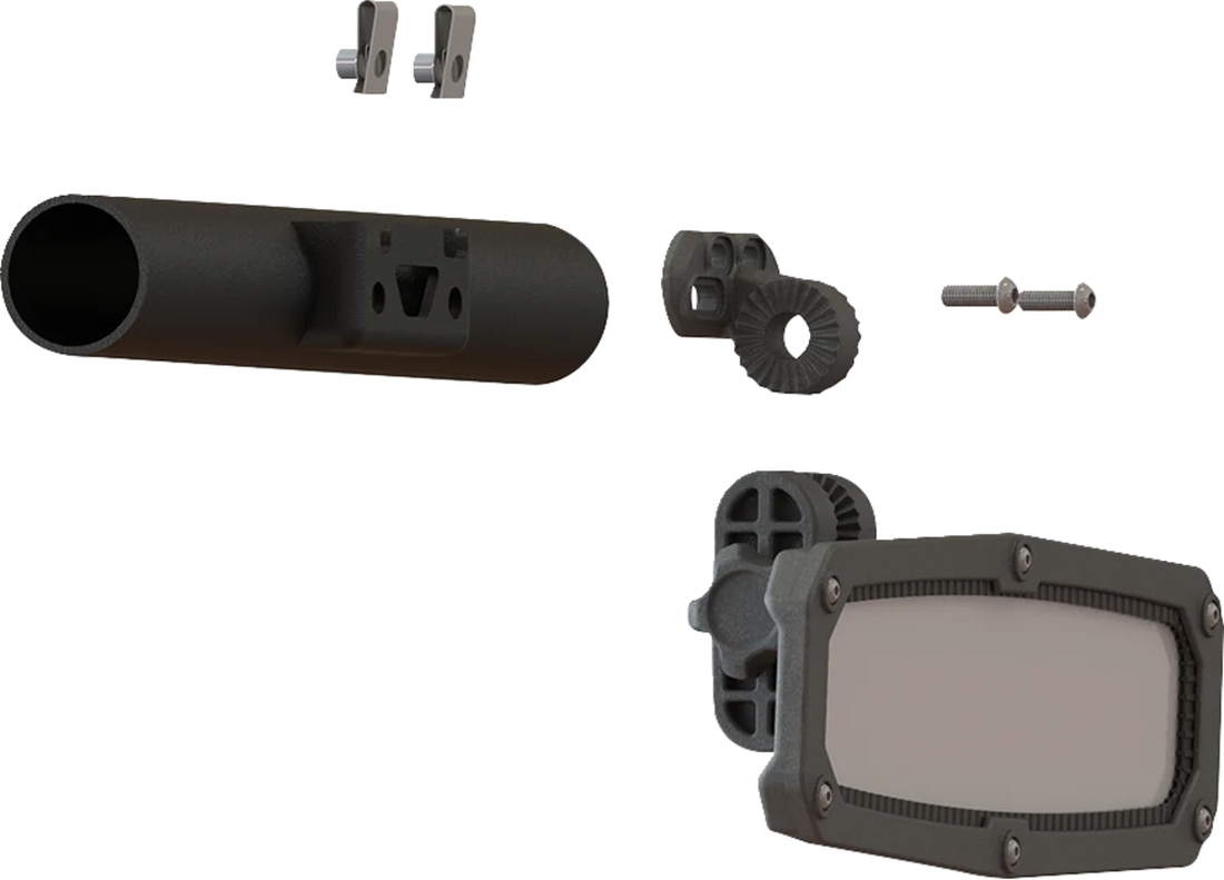 Moose Offroad Mirror Adapter - Rear View - 2-Hole - Black CTR-2BOLT - Side View