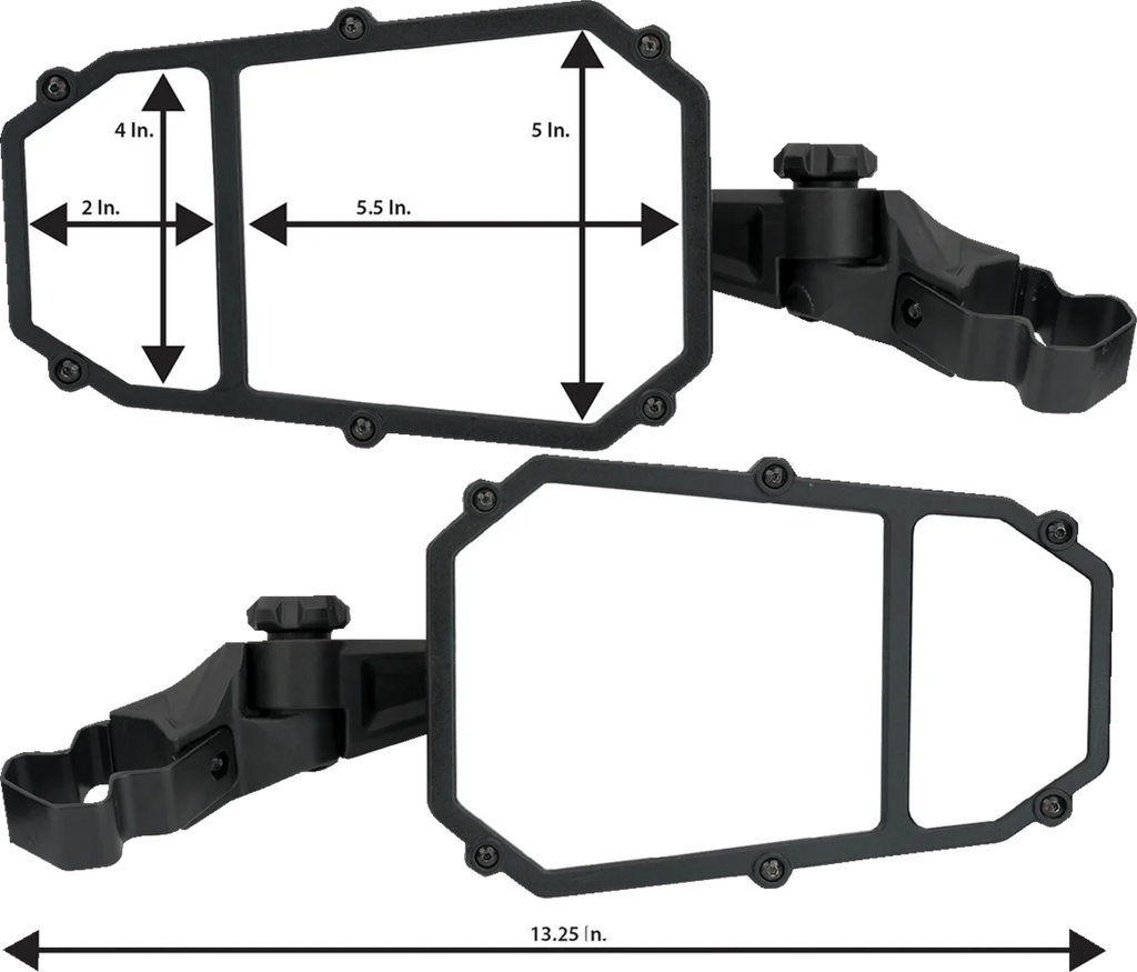 Moose Offroad Mirror - Elite Pro - Side View - Octagon - Black MEMIRKIT-ES2CCS - Side View