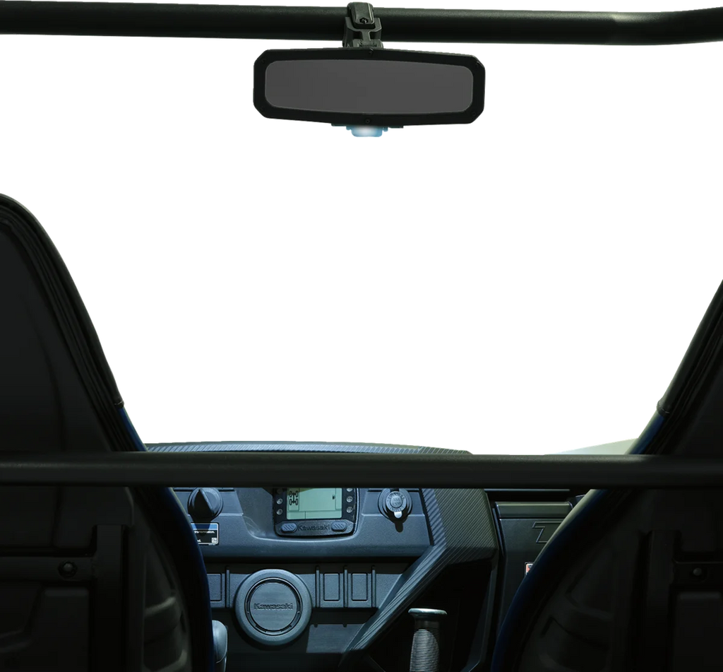 Moose Offroad Mirror - Rear View w/LED Dome Light - Black - UTV UTVMIRCTR-LED-1 - Side View