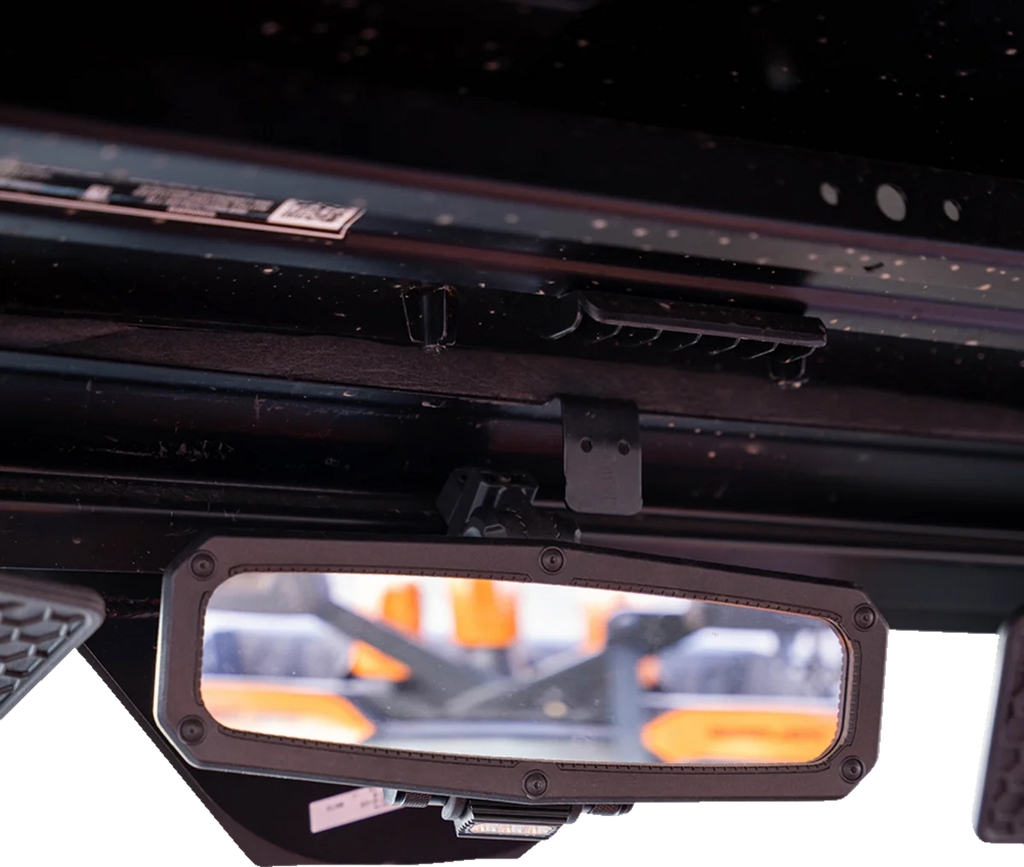 Moose Offroad Mirror - Rear View w/LED Dome Light - Black - UTV UTVMIRCTR-LED-1 - Back View