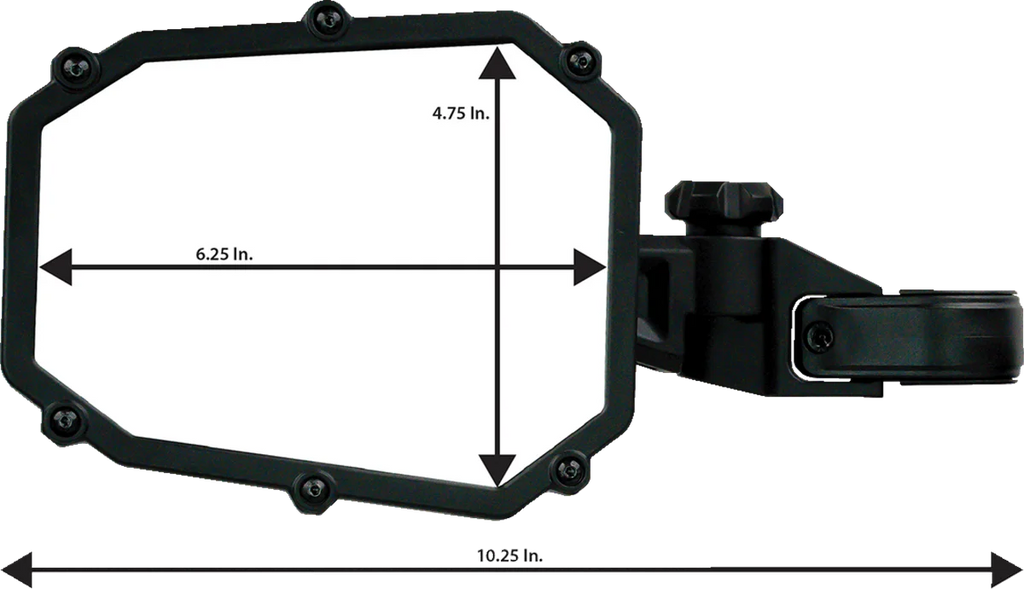 Moose Offroad Mirror - Side View - Octagon - Black MUTVMIR-ES1-CCS - Back View