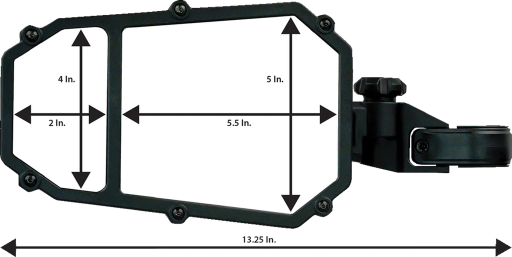 Moose Offroad Mirror - Side View - Octagon - Black MUTVMIR-ES2-CCS - Side View
