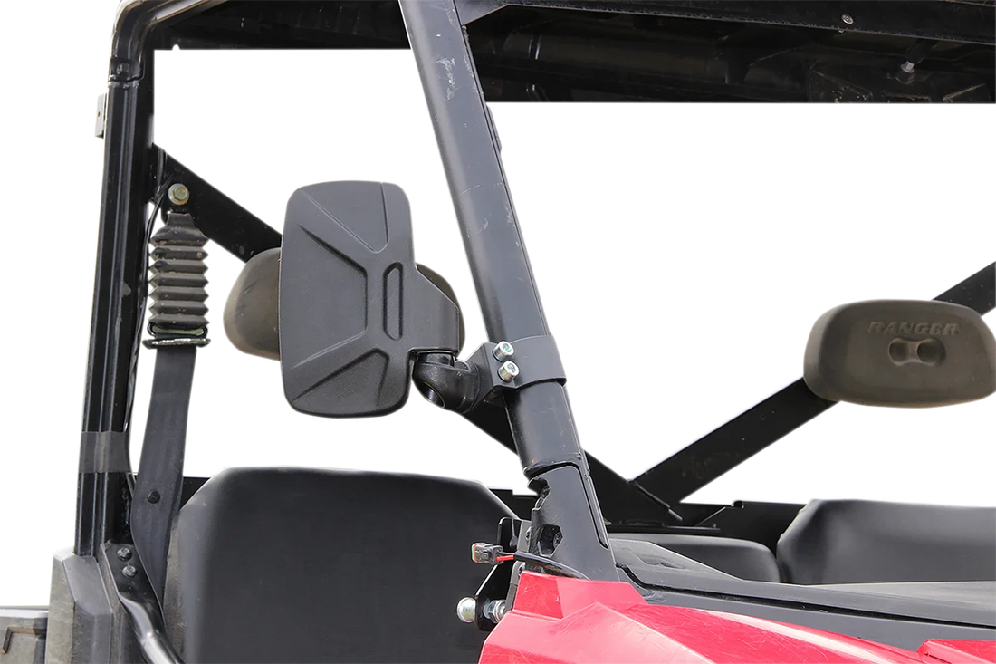 Moose Offroad Mirrors - Side View - Rectangle - Black 56-18083A - Back View