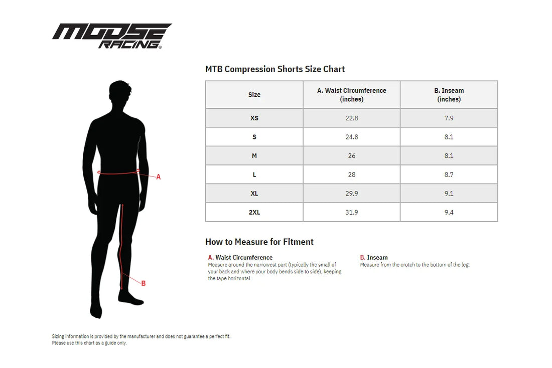 Moose Offroad Mountain Bike Compression Shorts - Black - Large 5001-0129 - Installation View