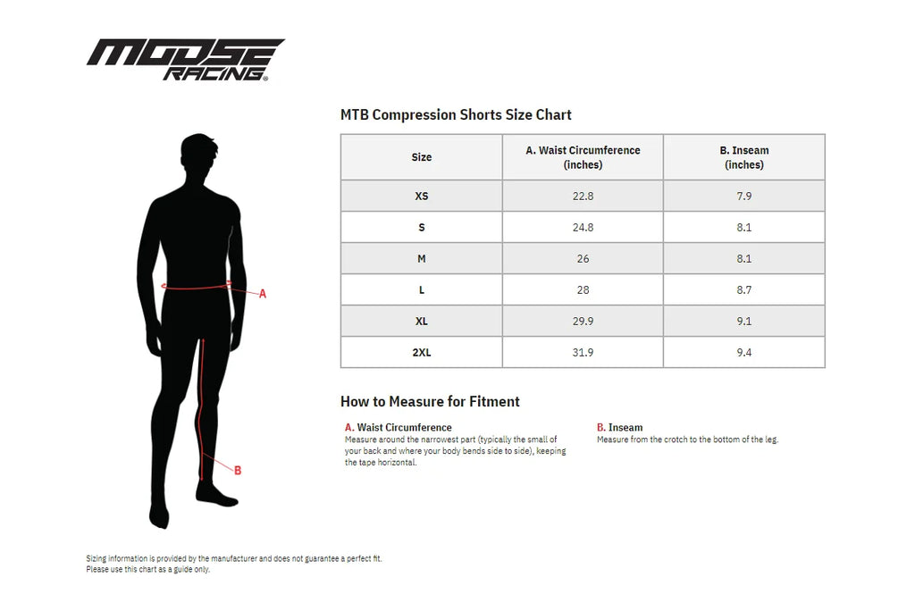 Moose Offroad Mountain Bike Compression Shorts - Black - XL 5001-0130 - Installation View