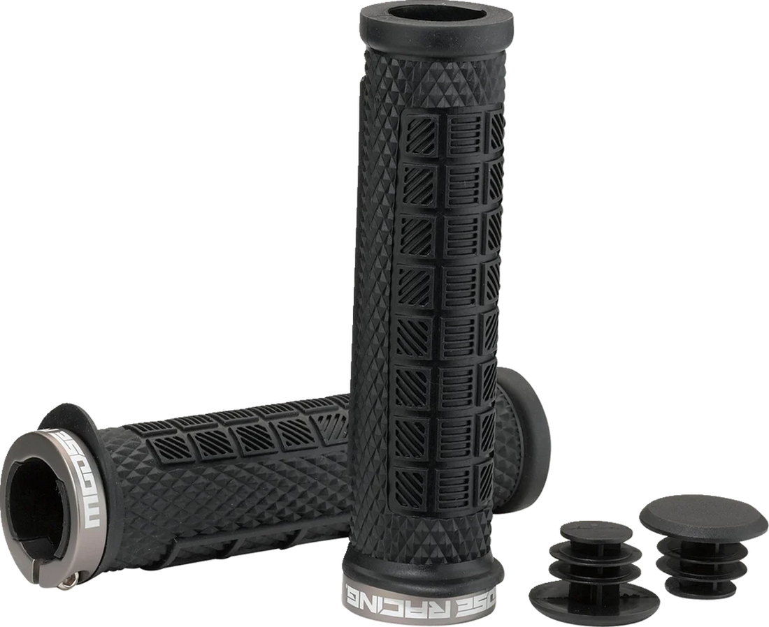 Moose Offroad Mountain Bike Lock-On Grips - Black/Gray - 130 mm PRO-627EP - Side View