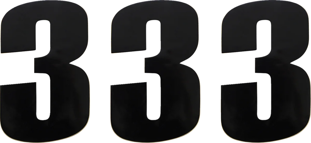Moose Offroad Race Number 3 - Black - 6" 80113 - Main Product View