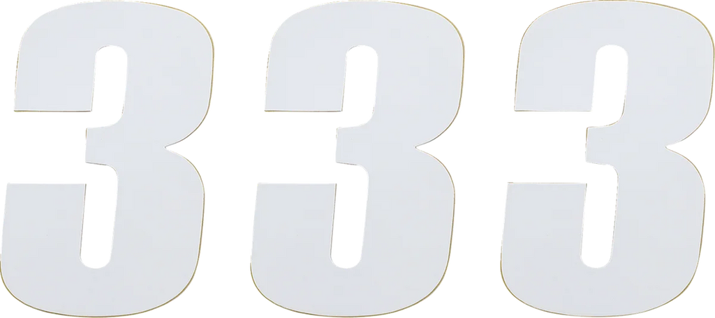 Moose Offroad Race Number 3 - White - 4.5" 80003 - Main Product View