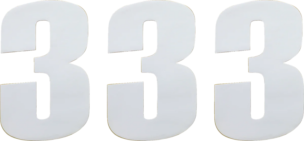 Moose Offroad Race Number 3 - White - 6" 80103 - Main Product View