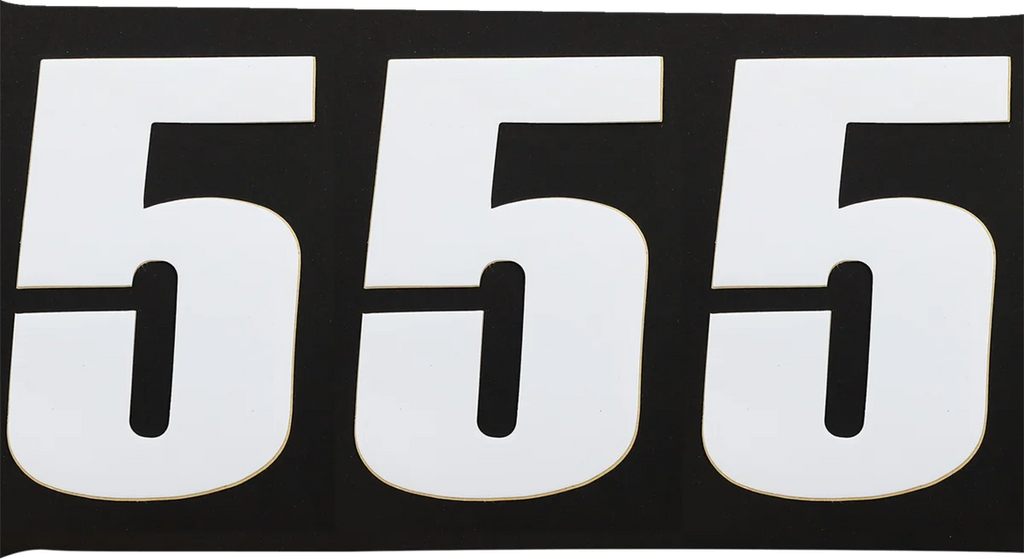 Moose Offroad Race Number 5 - White - 4.5" 80005 - Main Product View