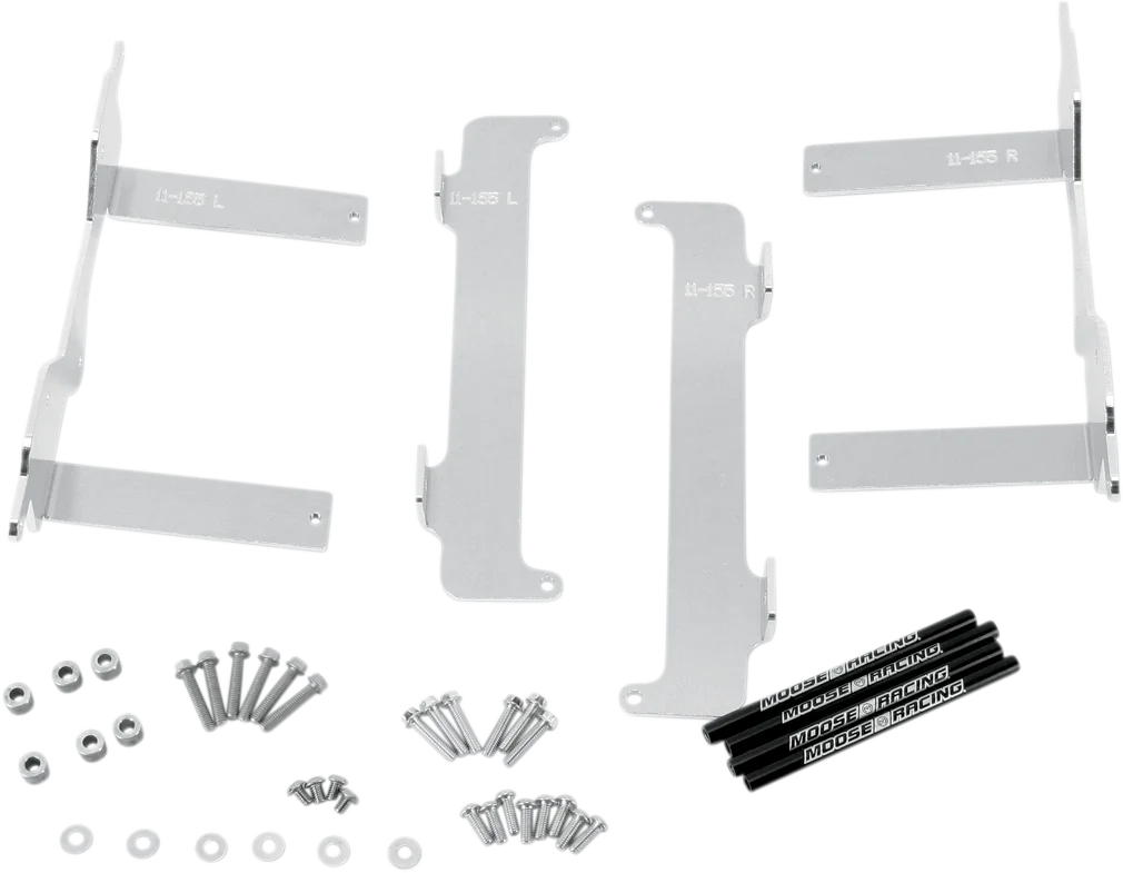 Moose Offroad Radiator Braces - Silver 11-155 fits Yamaha - Main Product View