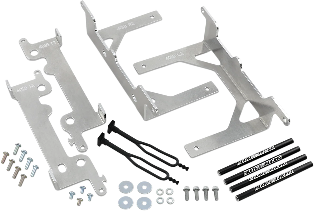 Moose Offroad Radiator Braces - Silver 11-4018 fits Beta - Main Product View