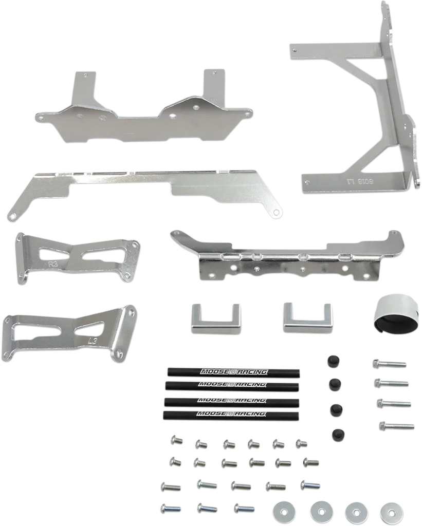 Moose Offroad Radiator Braces - Silver 11-8018 fits Kawasaki - Main Product View