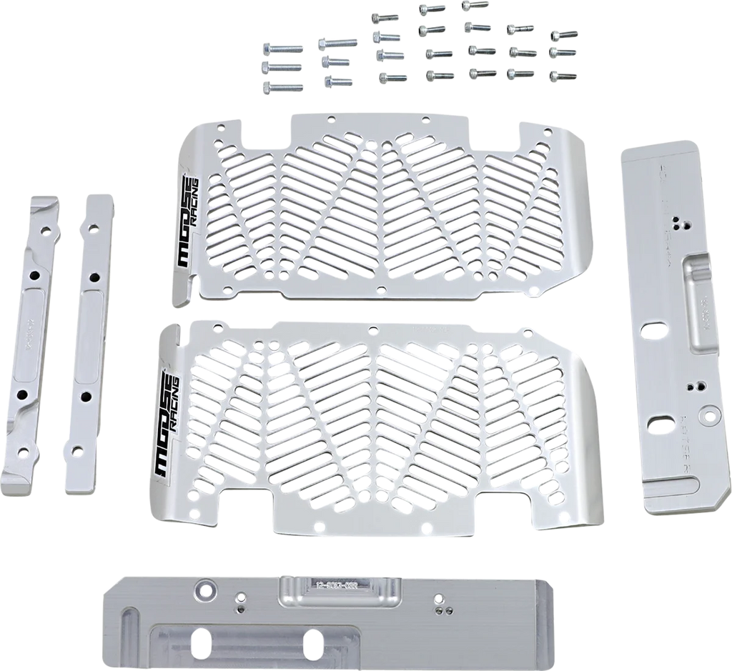 Moose Offroad Radiator Guards - Brushed Aluminum 12-9013 fits Sherco - Main Product View