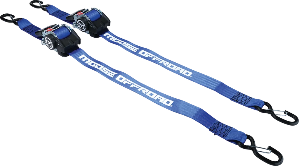 Moose Offroad Retractable Ratcheting Straps - 2" x 10' - Blue 3920-0539 - Main Product View