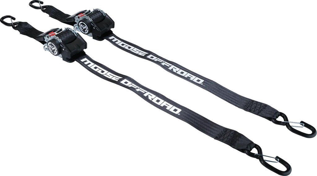 Moose Offroad Retractable Ratcheting Straps - 2" x 10' - Red 3920-0538 - Side View