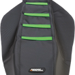 Load image into Gallery viewer, Moose Offroad Ribbed Seat Cover - Black Cover/Green Ribs - KXF25009-334RT fits 2009-2012 Kawasaki KX250 / KX450 - Side View