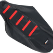 Load image into Gallery viewer, Moose Offroad Ribbed Seat Cover - Black Cover/Red Ribs - CR12500-331RT fits 2000-2007 Honda CR125 / CR250 - Main Product View