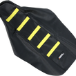 Load image into Gallery viewer, Moose Offroad Ribbed Seat Cover - Black Cover/Yellow Ribs - RM8502-331RT fits 2002-2023 Suzuki RM85 - Main Product View