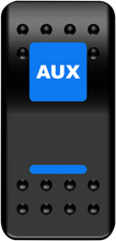 Load image into Gallery viewer, Moose Offroad Rocker Switch - Auxilary Power - Blue AUX-PWR - Main Product View