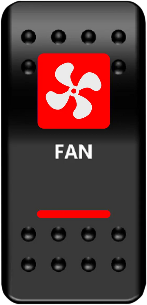 Moose Offroad Rocker Switch - Fan - Red FAN-PWR-R - Main Product View