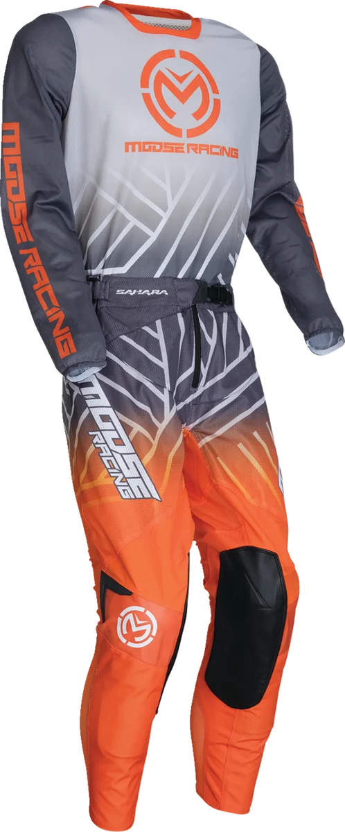Moose Offroad Sahara Jersey - Gray/Orange - Medium 29107937 - Back View