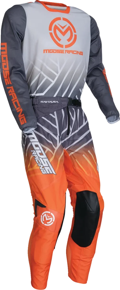 Moose Offroad Sahara Jersey - Gray/Orange - Medium 29107937 - Back View