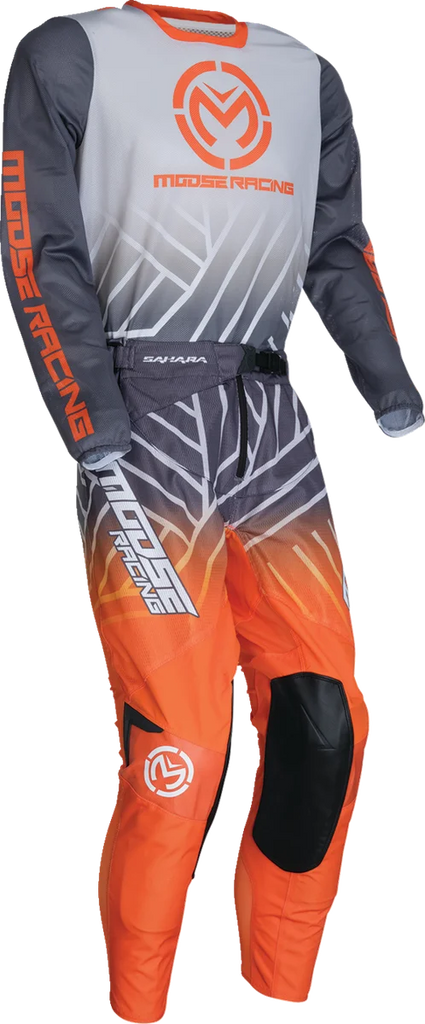 Moose Offroad Sahara Jersey - Gray/Orange - Small 29107936 - Back View