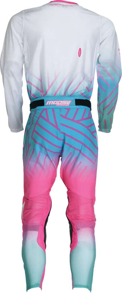 Moose Offroad Sahara Jersey - Pink/Blue/White - Large 29107958 - Back View